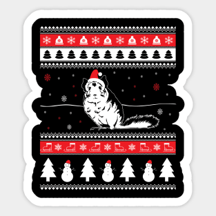 Chinchilla Ugly Christmas Sticker
